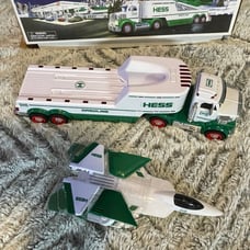 (Hess) Toy truck and jet. Real lights. Multiple sound feathers. LED runaway.