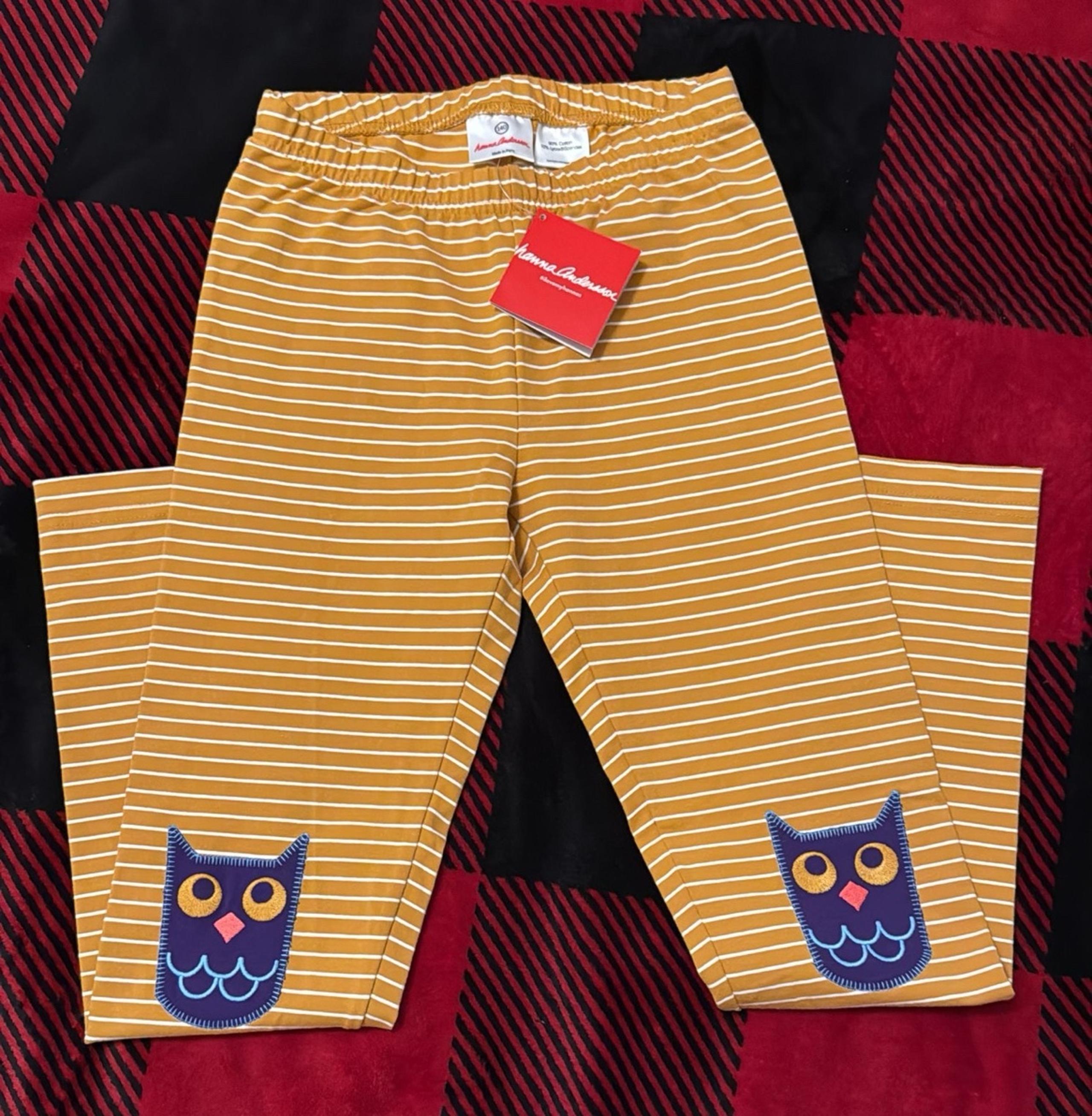 Hannah Anderson Mustard Yellow with Owl Patch Leggings for Girls Size 140 CM