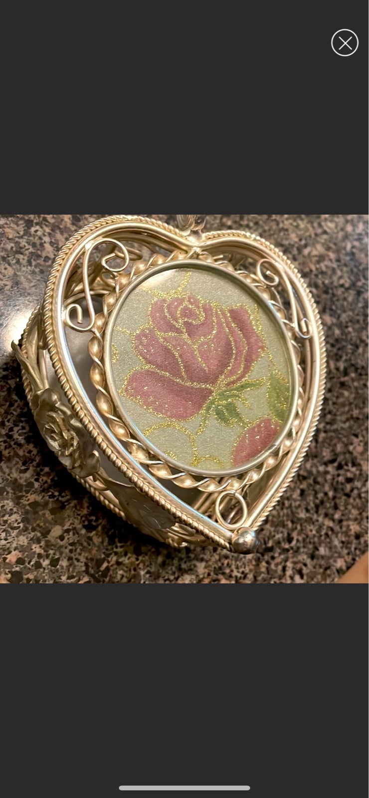 Sparkling Rose flower decor box that can be used for jewelry & other items.