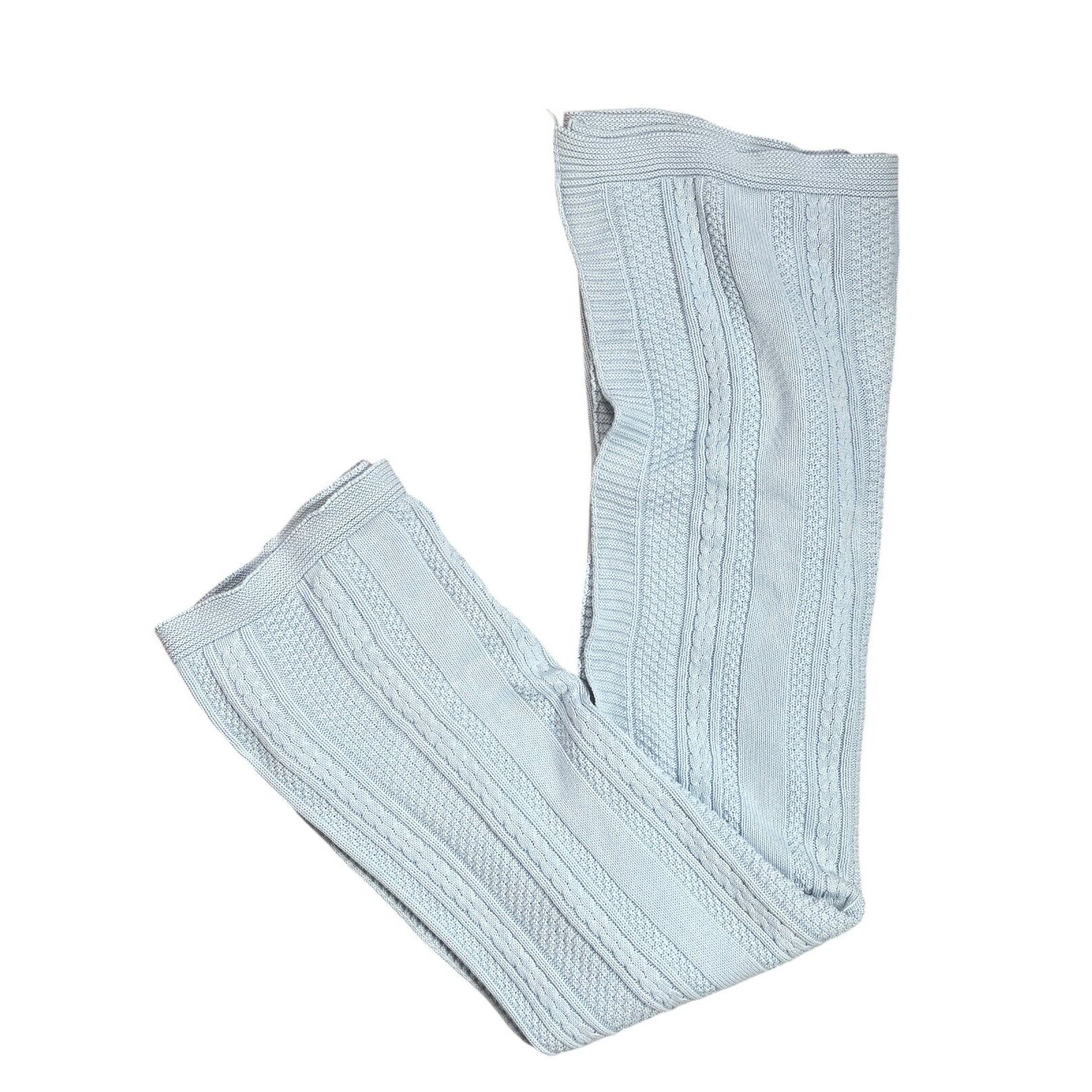 Melange Home Throw Blanket Light Blue 100% Cotton Cable Knit 56 X 54