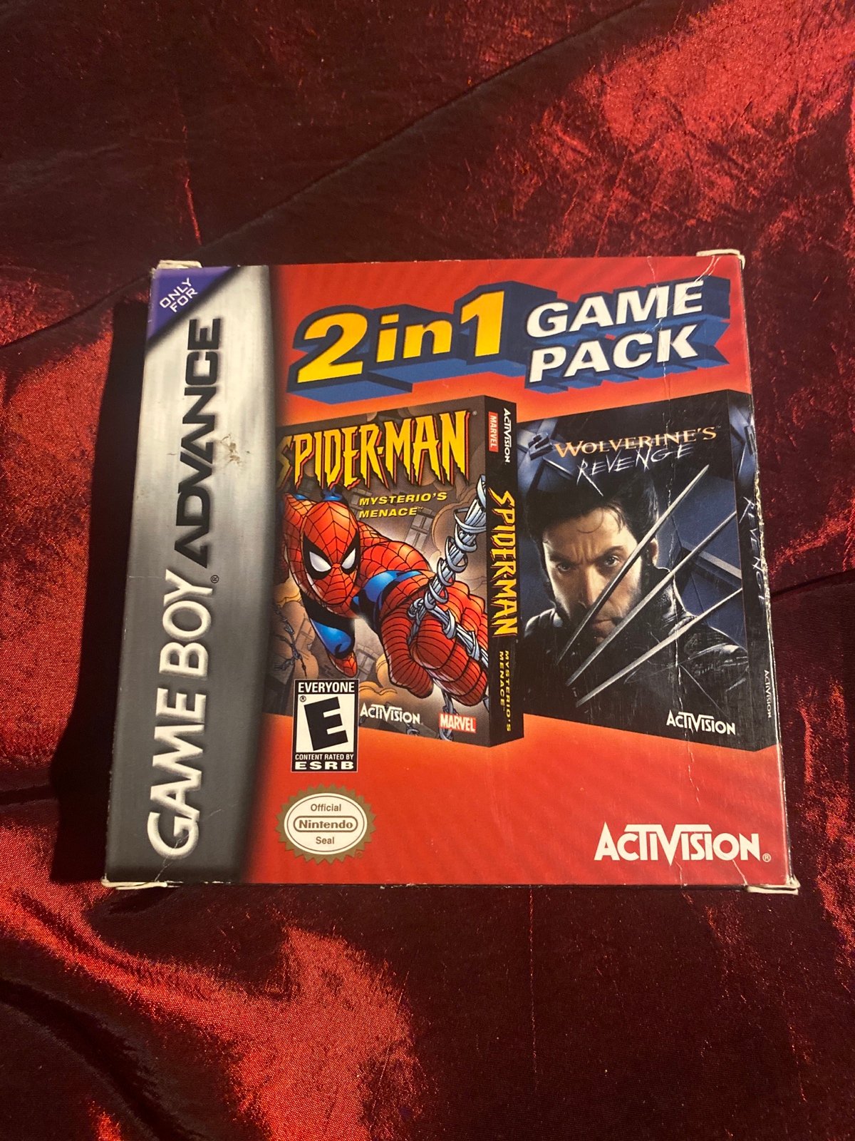 Spiderman Double Pack for Nintendo Gameboy Advance gba x2 wolverine