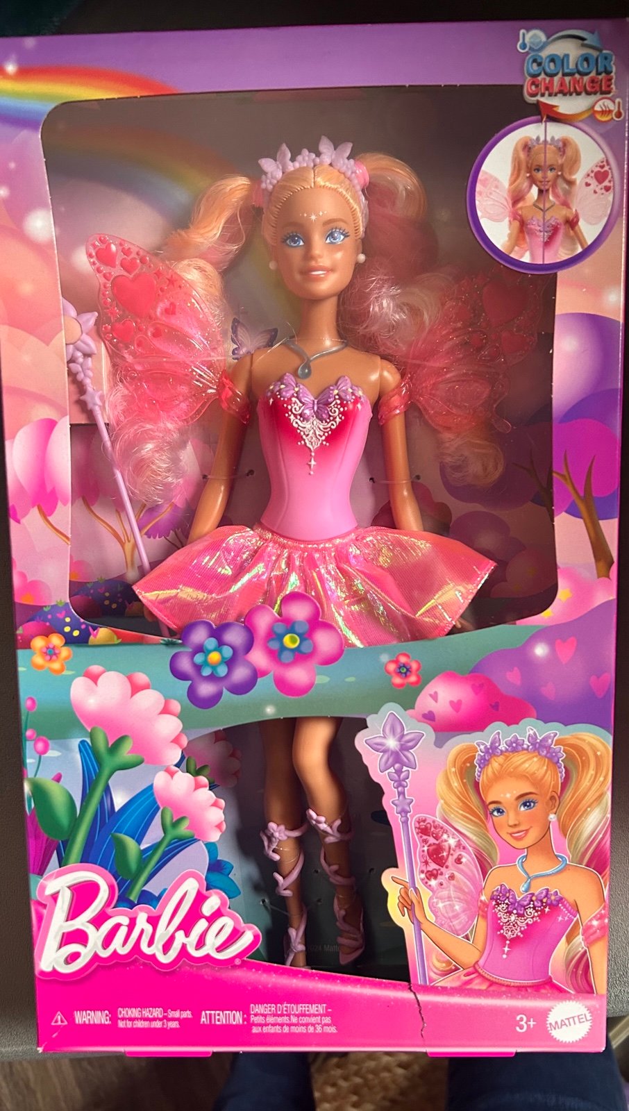 NEW 2025 Barbie Fantasy Fairy Doll Color Change 11” Wings & Outfit
