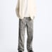 ZARA Wide Pants - Animal Print Carpenter Pants