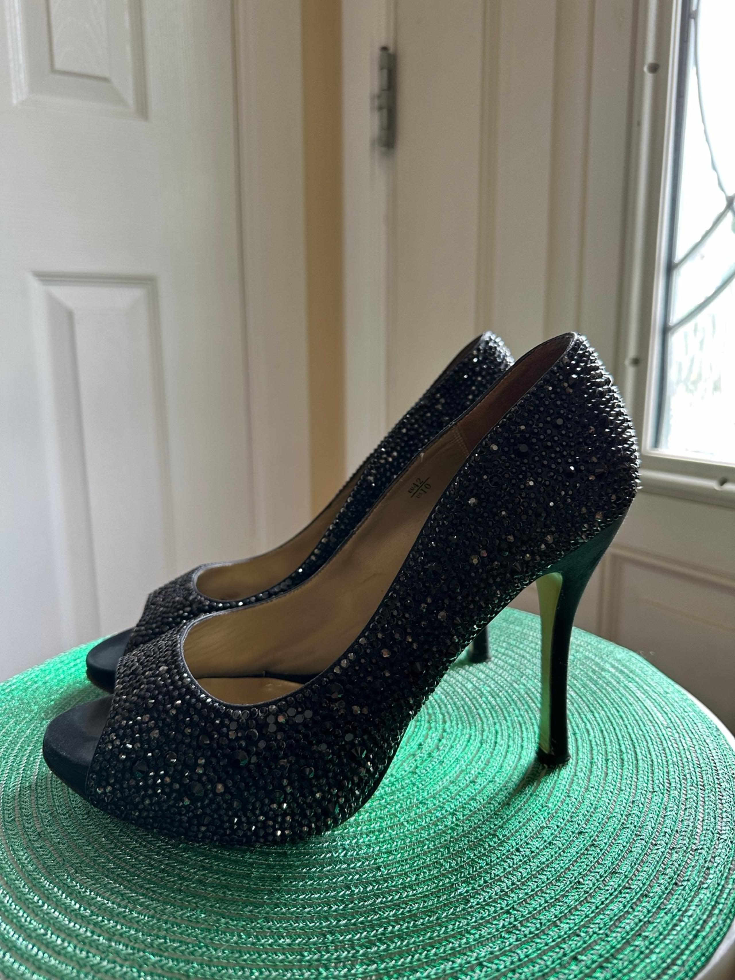 Benjamin Adams Women's Black Rhinestone Heel Size 10