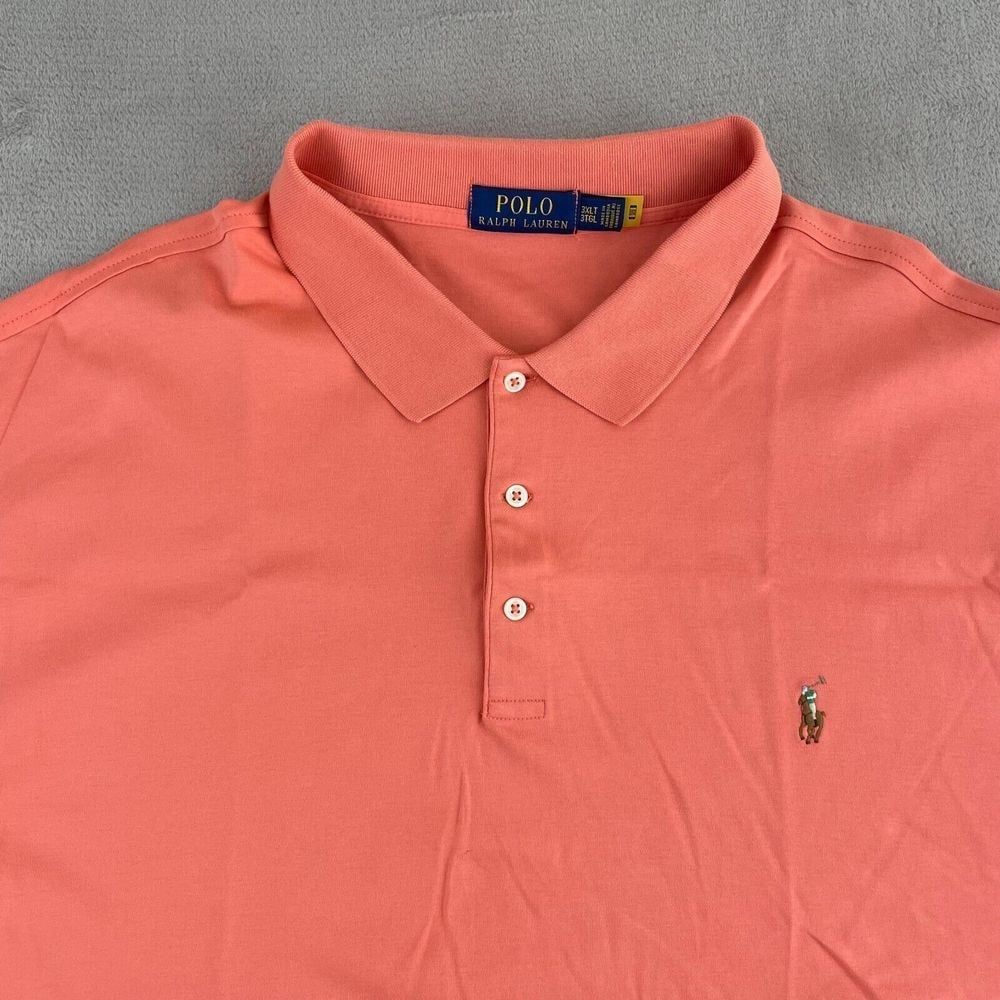 Polo Ralph Lauren Polo Shirt Men 3XLT Tall Peach Short Sleeve Flesh Pony Preppy