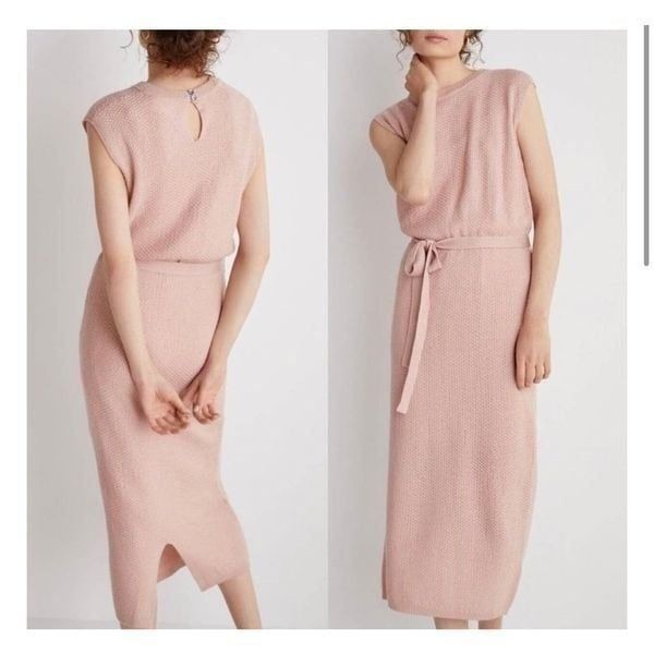 Knit Midi Dress with Belted Waist