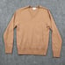 Spier & Mackay Knitwear 100% Merino Wool Tan V Neck Long Sleeve Sweater Mens S