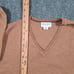 Spier & Mackay Knitwear 100% Merino Wool Tan V Neck Long Sleeve Sweater Mens S