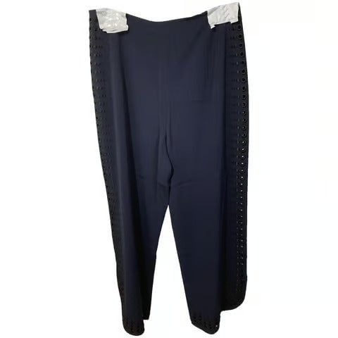 10 Crosby Derek Lam women's size 6 navy dark blue perforated culotte pants 28x24