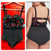 Torrid 0 (size 12) One Piece Roses & Polka Dots Retro Push Up Underwire Swimsuit