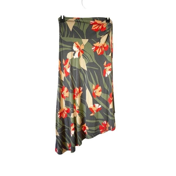 Patagonia Kamala Asymmetrical Abstract Floral Wide Cinched Waistband Skirt XS