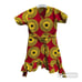 Asymmetrical African Cotton Wrap Dress One Size Red and Gold Waterfall Ankara