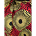 Asymmetrical African Cotton Wrap Dress One Size Red and Gold Waterfall Ankara