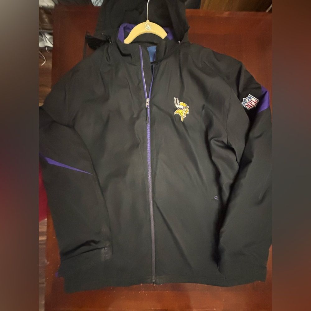 NFL xl tg Vikings football nfc excellent warm jacket with hood reebok on field