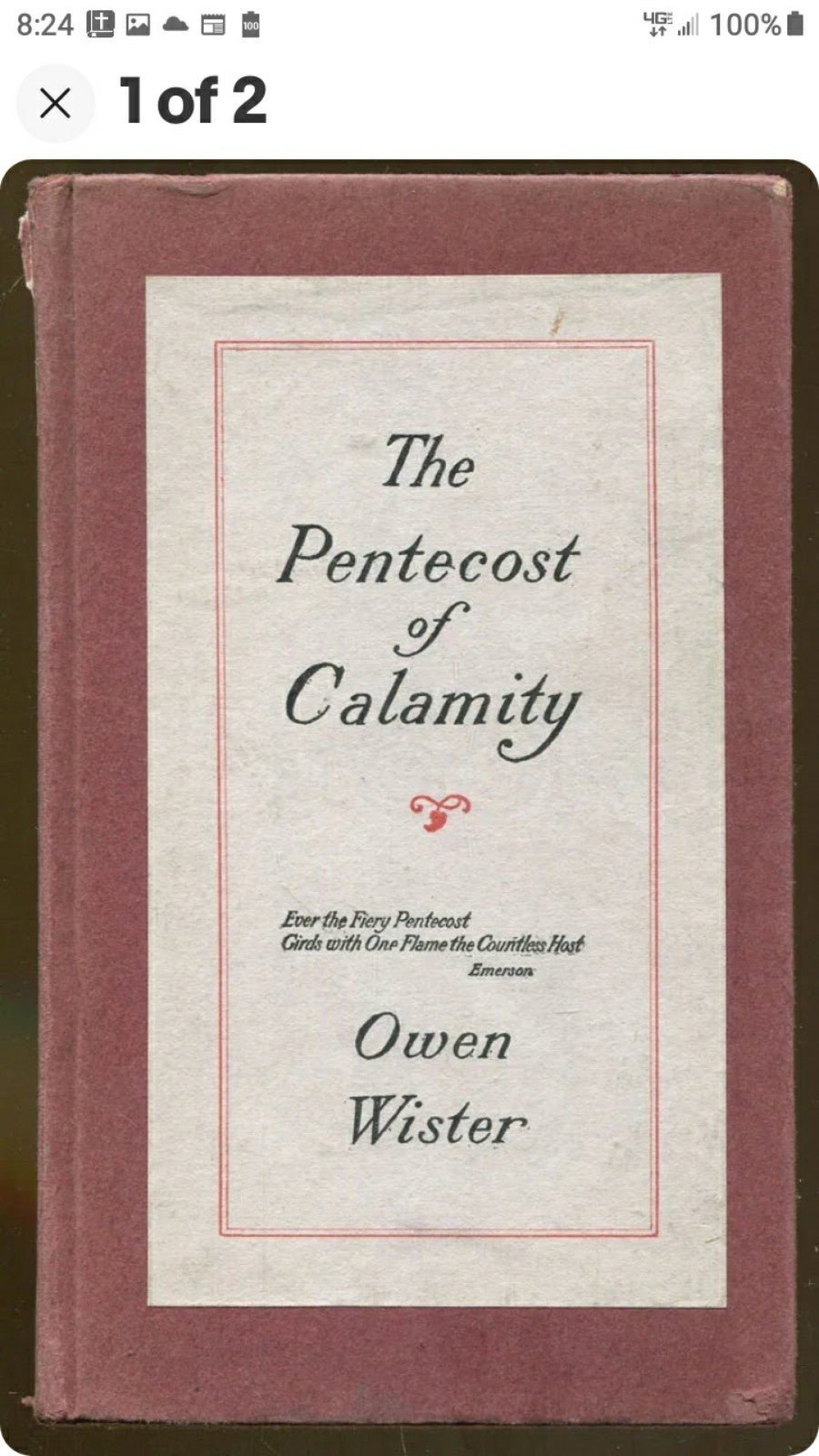 THE PENTECOST OF CALAMITY BY OWEN WISTER 1916