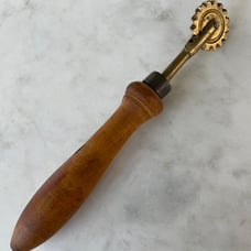 Vintage Wood Handle Brass Pastry and Dough Cutter