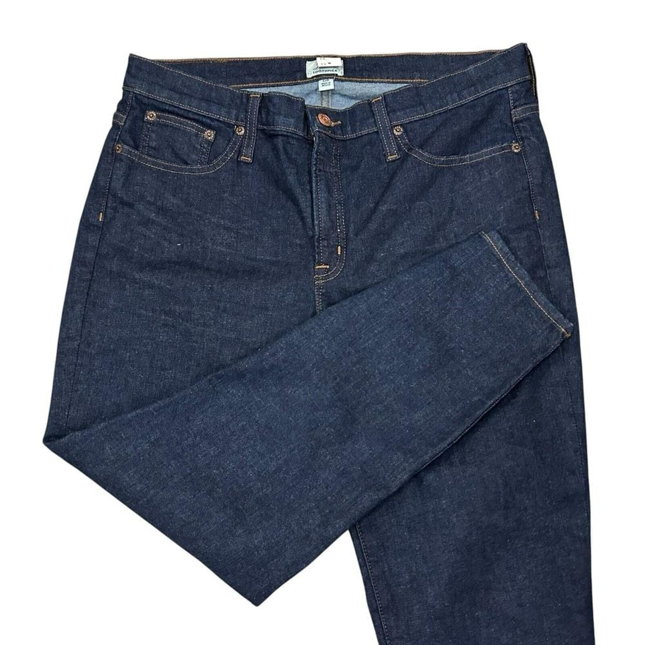 J Crew Toothpick Jeans Women's 32P Petite Blue Dark Wash 26" Inseam NWOT