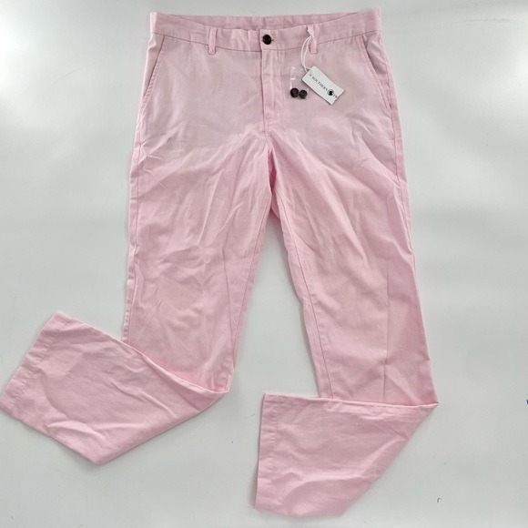 Southern Proper Emerson Pink Lady Flat Front Preppy Chino Pants NWT 36 x 32