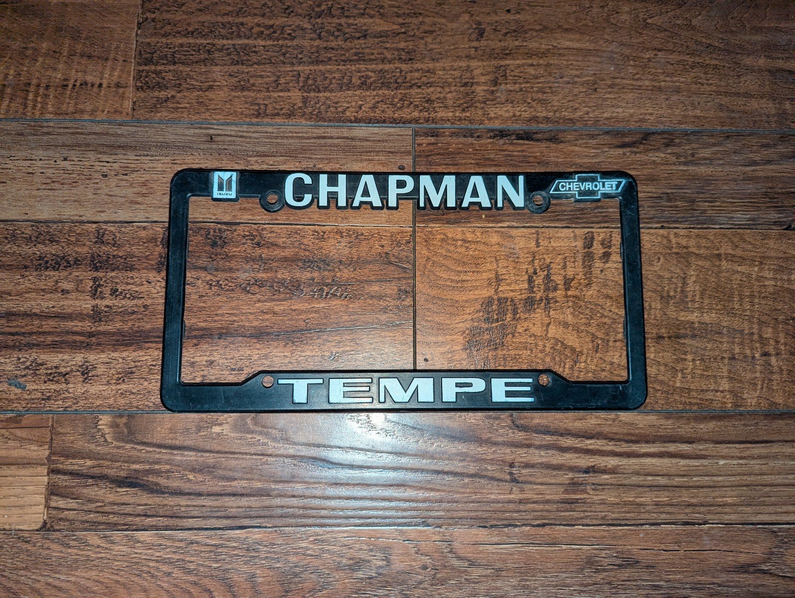 RARE Vintage Isuzu Chevrolet Chevy Chapman Tempe Arizona License Plate Frame