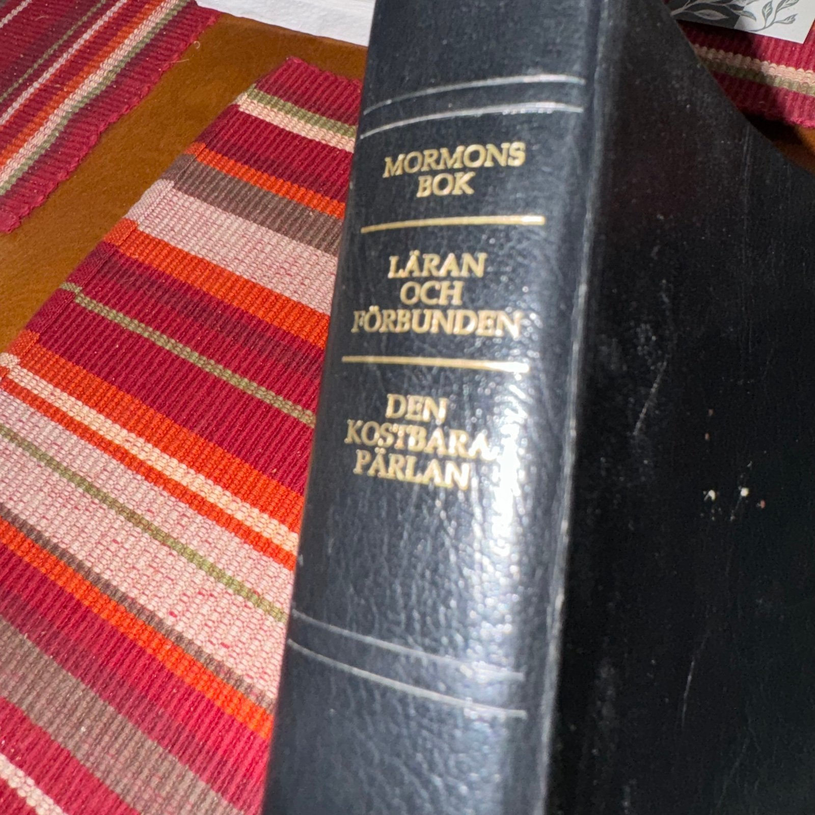 SWEDISH LANGUAGE TRIPLE COMBO MORMON PEARL DOCTRINE LEATHER BOUND
