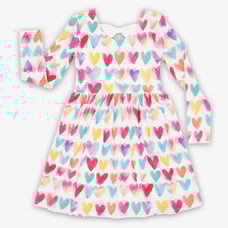 NWT Little Sleepies Watercolor Love Skater Dress