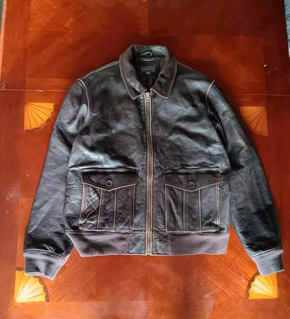 RARE VTG LL Bean A-2 Flight Jacket Leather Bomber Aviator Size Large Dark Brown