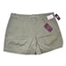 Gloria Vanderbilt Womens Green Pockets Pleated Chino Shorts Plus Sz 18W NWT