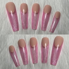 Pink Cateye French Press On Nails