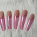 Pink Cateye French Press On Nails