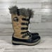 Sorel Women's Tofino Cate Boots Quilted Faux Fur Winter Snow NL1937 Brown US 9