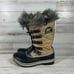 Sorel Women's Tofino Cate Boots Quilted Faux Fur Winter Snow NL1937 Brown US 9