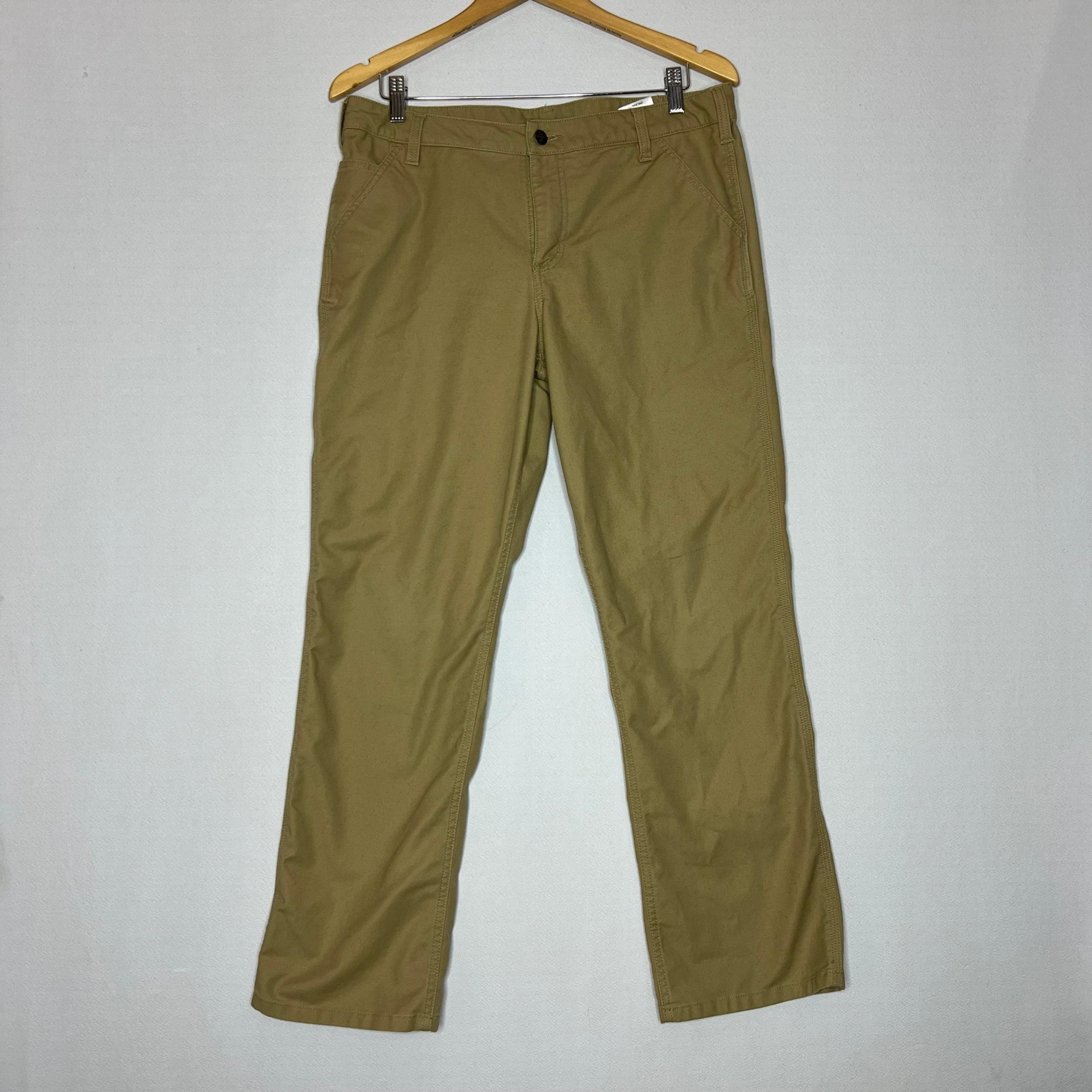 Carhartt Pants Womens 12 Short Brown Canvas Rugged Flex Original Fit Workwear