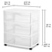 Wide 3 Drawer Cart White