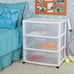 Wide 3 Drawer Cart White