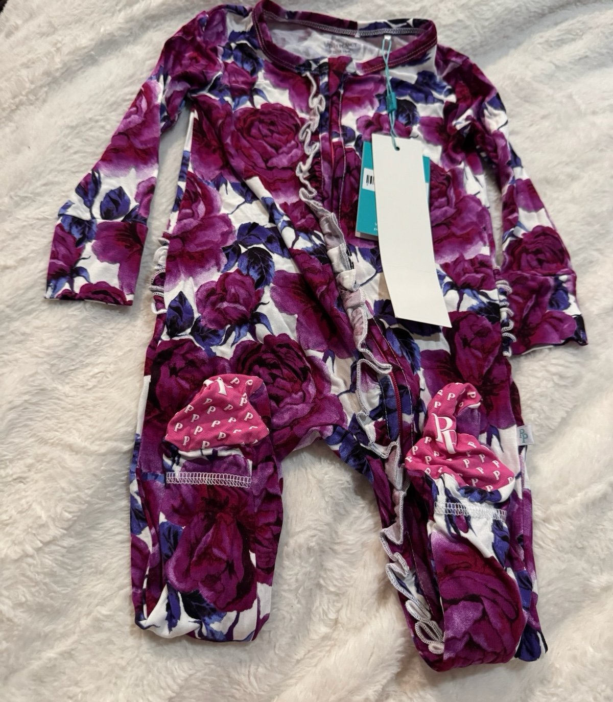 Posh peanut Violet footie 12-18 mos NWT