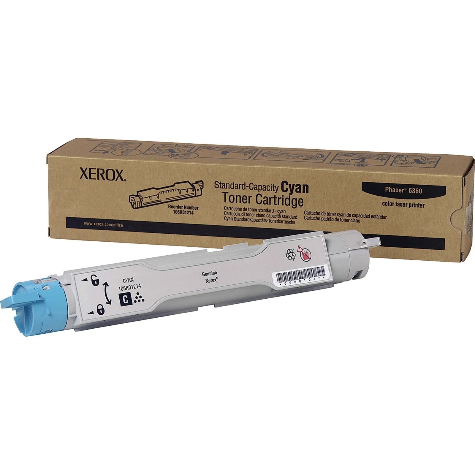 Xerox 106R01214 Phaser 6360 Standard Toner Cartridge, Cyan - 5000 Pages