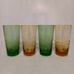 Marijuana Pot Leaf Etched Pint Glasses 4 Green And Amber 2 Of Each