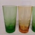 Marijuana Pot Leaf Etched Pint Glasses 4 Green And Amber 2 Of Each