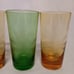 Marijuana Pot Leaf Etched Pint Glasses 4 Green And Amber 2 Of Each