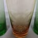 Marijuana Pot Leaf Etched Pint Glasses 4 Green And Amber 2 Of Each