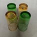 Marijuana Pot Leaf Etched Pint Glasses 4 Green And Amber 2 Of Each