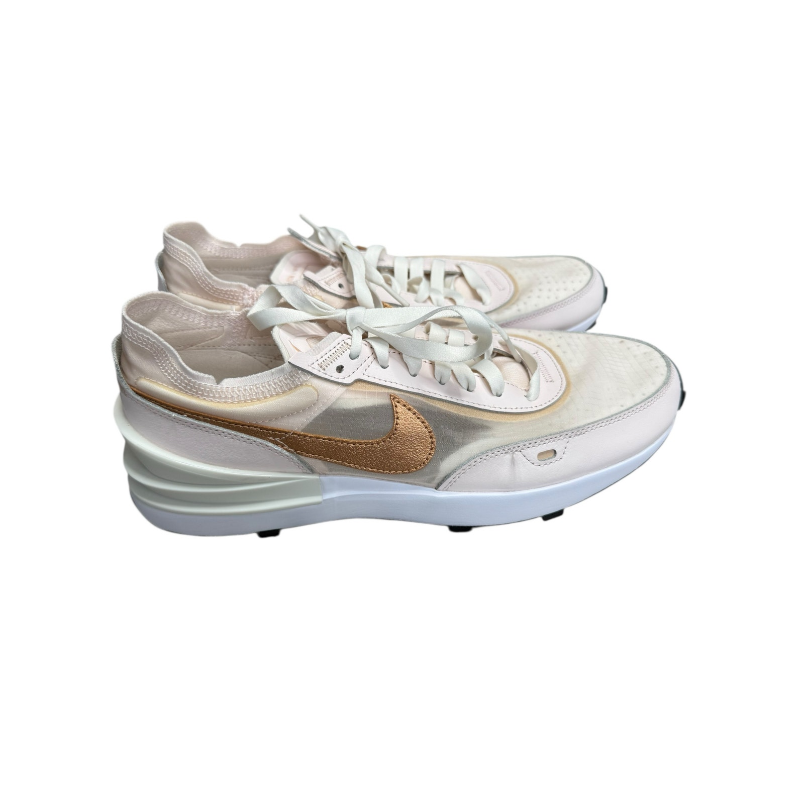 Nike Sneakers Women 10 Pink Mesh Waffle One Trainers Light Pink Metallic Copper