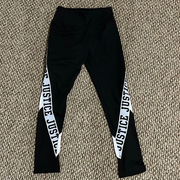 Girls size 10 active Justice stretch pants, never worn, no tags