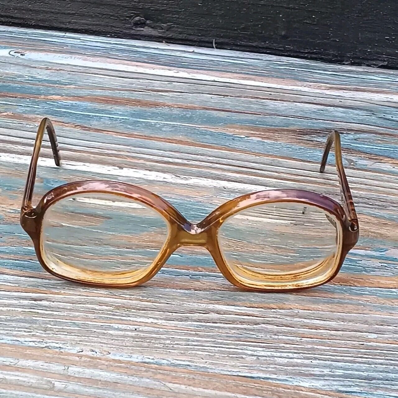 vtg 125 MARWITZ Germany Mens Rounded Square eyeglasses 58-15 Amber Frames Only