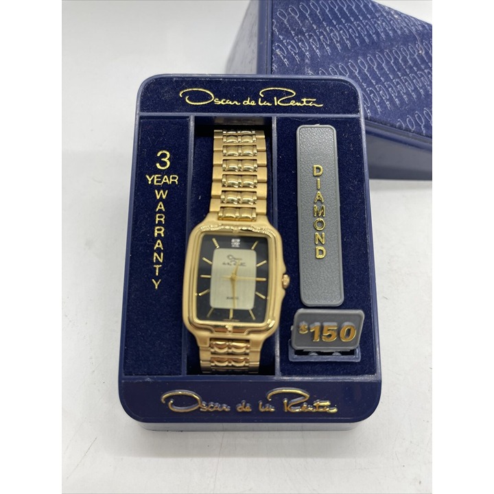 Oscar De La Renta Watch Men's Diamond NOS Needs Battery Replaced