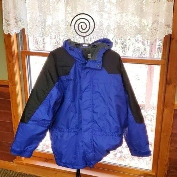 Columbia Embroidered Hooded Insulated Cinched Full Zip Pocket Sz L Winter Jacket