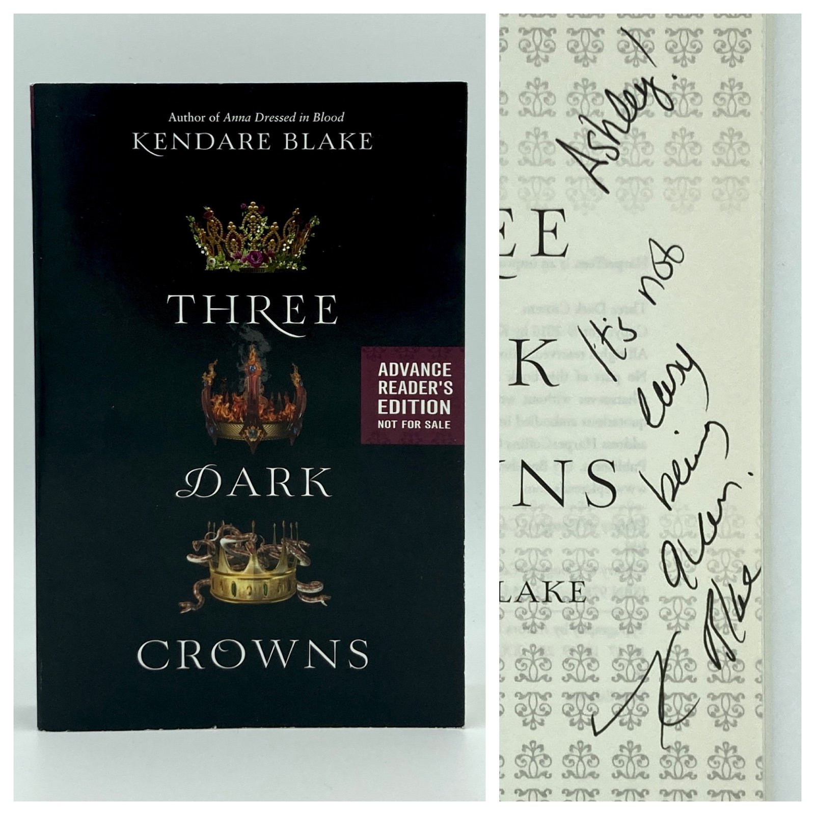 *Signed ARC / Uncorrected Proof* Three Dark Crowns - Kendare Blake (Harper 2016)