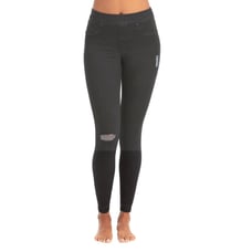 Spanx Distressed Denim Leggings Skinny Jeggings Mid Rise Black Denim Womens M