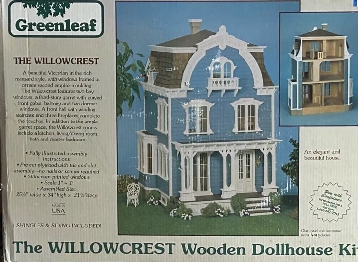 NEW Vintage Greenleaf The WILLOWCREST Wooden Dollhouse Kit Victorian