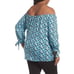 Michael Kors Womens Blue White Floral Off the Shoulder Top Plus Sz 0X NWT